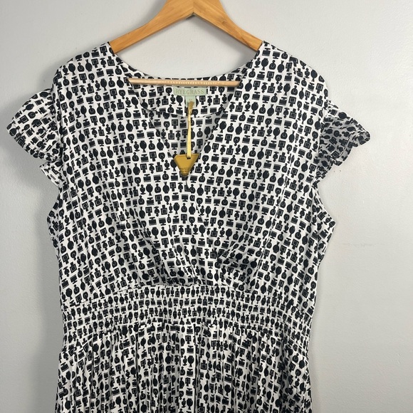 Ryegrass Flutter Sleeve Blouson Dress - Perfume bottle Print - Womens XL - NEW - Picture 5 of 10